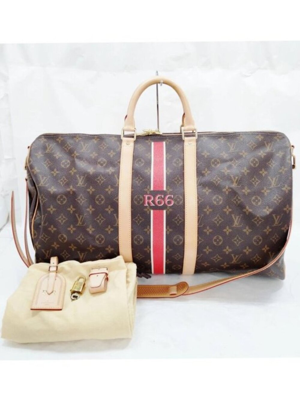 Authentic Louis Vuitton Keepall Bandouliere 55 Monogram Travel Duffle Bag Custom - Picture 2 of 16